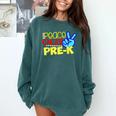 First Day Of School Shirt Peace Out Pre-K Graduation Kids So Comfort Colors Sweatshirt Blue Spruce