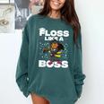 Floss Like A Boss Shirt Class Of 2019 Graduation Kids Comfort Colors Sweatshirt Blue Spruce