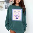 Fun Cute Introvert Cat Character Trophy For Men Women Comfort Colors Sweatshirt Blue Spruce