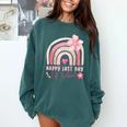 Fun Happy Last Day Of School Girl Student Graduation Rainbow Comfort Colors Sweatshirt Blue Spruce