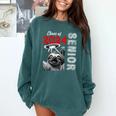 Fun Trendy UFO Sloth Graduation Class Of 2024 Senior Comfort Colors Sweatshirt Blue Spruce