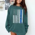 Funny Class Of 2021 American Flag Senior Graduation Comfort Colors Sweatshirt Blue Spruce