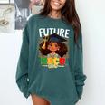 Future HBCU Grad Afro Girl College Graduation Kids Comfort Colors Sweatshirt Blue Spruce