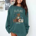 Future HBCU Grad Graduate Afro Boy College Graduation Comfort Colors Sweatshirt Blue Spruce