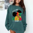 Future HBCU Grad History Girl Graduation HBCU Kids Comfort Colors Sweatshirt Blue Spruce