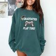 Gamers Graduation I Graduated Play Time Gamer Comfort Colors Sweatshirt Blue Spruce