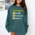 Goal Digger Inspirational Quotes Master's Degree Graduation Comfort Colors Sweatshirt Blue Spruce