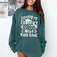 Goodbye Elementary School Graduation Hello Middle School Comfort Colors Sweatshirt Blue Spruce
