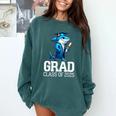 Grad Class Of 2025 Boys Shark Graduation Graduated Comfort Colors Sweatshirt Blue Spruce