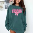 Graduate 2025 Class Of 2025 Senior Coquette Bow Graduation Comfort Colors Sweatshirt Blue Spruce