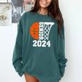 Graduate Senior Class Of 2024 Basketball Player Graduation Comfort Colors Sweatshirt Blue Spruce