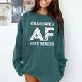 Graduated AF 2018 Senior Graduation Shirt Comfort Colors Sweatshirt Blue Spruce