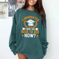 I Graduated Can I Go Back To Bed Now Graduation Comfort Colors Sweatshirt Blue Spruce