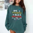 Graduation Bye Elementary Hello Middle School Graduate Comfort Colors Sweatshirt Blue Spruce
