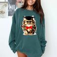 Graduation Cat Class Of 2023 Comfort Colors Sweatshirt Blue Spruce