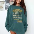 Graduation Class Of 2026 My Last First Day Of School Senior Comfort Colors Sweatshirt Blue Spruce