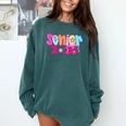 Graduation Class Of 2026 Senior Pink Coquette Bow 2026 Grade Comfort Colors Sweatshirt Blue Spruce