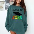 Graduation Class Of 2035 Hand Prints Space Pre-K -12th Grade Comfort Colors Sweatshirt Blue Spruce