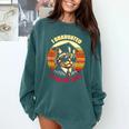 Graduation Day 2024 Graduate For School Degree College Cat Men Women Comfort Colors Sweatshirt Blue Spruce