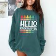 Hello Kindergarten First Day Back To School Graduation Comfort Colors Sweatshirt Blue Spruce
