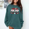 Hockey Senior Pop Pop Graduation Class Of 2026 Kids Comfort Colors Sweatshirt Blue Spruce