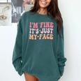 I'm Fine It's Just My Face Resting Face Mood Introvert Premium Comfort Colors Sweatshirt Blue Spruce