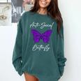 Introvert Antisocial Butterfly For Women Men Comfort Colors Sweatshirt Blue Spruce