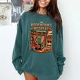 Introvert Book Lover The Bookworm's Retreat Comfort Colors Sweatshirt Blue Spruce
