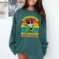 Introvert Cats Sarcasm Cat Lover Introverts Comfort Colors Sweatshirt Blue Spruce