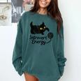 Introvert Energy Cat Love Cat Meme Comfort Colors Sweatshirt Blue Spruce