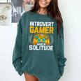 Introvert Gamer Video Games Anti Social Team Player Comfort Colors Sweatshirt Blue Spruce