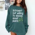 Introvert Humorous Plant Lover Gardening Comfort Colors Sweatshirt Blue Spruce