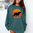 Introvert Retro Sunset Capybara Tee Comfort Colors Sweatshirt Blue Spruce