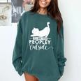 It's Way Too Peopley Outside Cute Cat Introvert Comfort Colors Sweatshirt Blue Spruce
