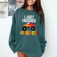 I Just Crushed Kindergarten Monster Graduation Shirt Comfort Colors Sweatshirt Blue Spruce
