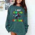 I Just Crushed Preschool Monster Graduation Comfort Colors Sweatshirt Blue Spruce