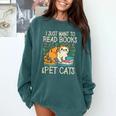 I Just Want To Read Books And Pet Cats Introvert Comfort Colors Sweatshirt Blue Spruce I Just Want To Read Books And Pet Cats Introvert Comfort Colors Sweatshirt Blue Spruce