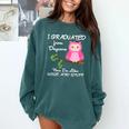 Kids I Graduated From Daycare Graduation T-Shirt For Girls Comfort Colors Sweatshirt Blue Spruce