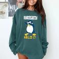 Kids Kindergarten Dabbing Penguin Nailed It Graduation Class 2021 Comfort Colors Sweatshirt Blue Spruce