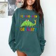 Kids Kindergarten Graduate Dinosaur Kindergarten Graduation Comfort Colors Sweatshirt Blue Spruce