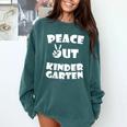 Kids Peace Out Kindergarten For Graduation Comfort Colors Sweatshirt Blue Spruce