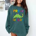 Kids Pre-K Graduate Brontosaurus Dino Pre Kindergarten Graduation Comfort Colors Sweatshirt Blue Spruce