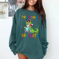 Kids Preschool Graduate T-Rex Dinosaur Preschool Graduation Comfort Colors Sweatshirt Blue Spruce