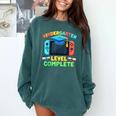Kindergarten Level Complete Graduation Class 2025 Gamer Boys Comfort Colors Sweatshirt Blue Spruce