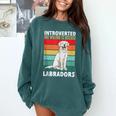 Labrador Retriever Introvert White Lab Comfort Colors Sweatshirt Blue Spruce