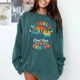 Last Day Of School Groovy Graduation School's Out For Summer Comfort Colors Sweatshirt Blue Spruce