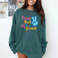 Last Day Of School Peace Out Grade 4 Graduation Kids Comfort Colors Sweatshirt Blue Spruce