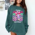 Last Day Of School Shirt Coquette Bow School Graduation Comfort Colors Sweatshirt Blue Spruce