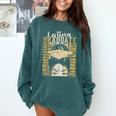 Latina Graduate Educated Powerful Class Of 2024 Graduation Comfort Colors Sweatshirt Blue Spruce