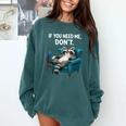 Lazy Raccoon Sarcastic Introvert Humor Japanese Animal Comfort Colors Sweatshirt Blue Spruce